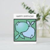 Happy Birthday Custom Zodiac Signs Pisces Postcard Postkarte (Stehend Vorderseite)
