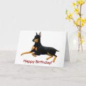 Happy Birthday Customizable Doberman Dog Card Karte (Gelbe Blume)