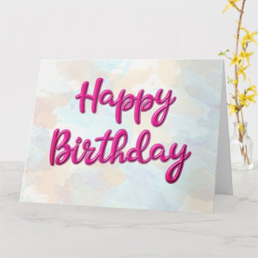 Happy Birthday Customizable Magenta XL Begrüßung Karte (Gelbe Blume)