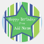 Happy Birthday Customizable Star Sticker (Vorderseite)