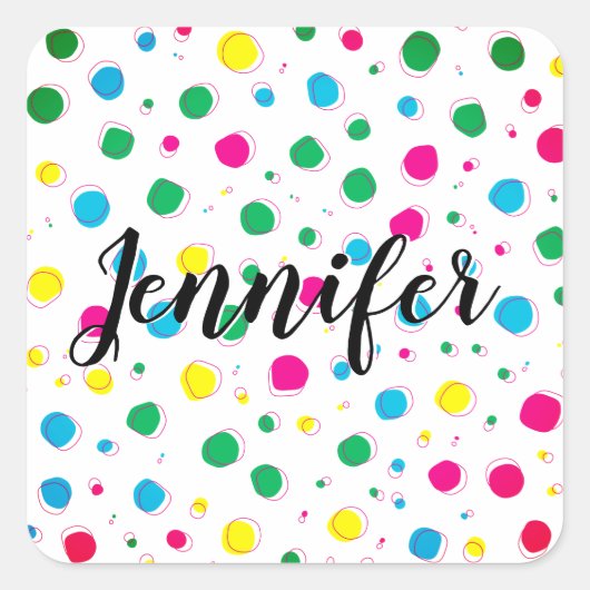 Happy Birthday Customize Quadratischer Aufkleber (Vorderseite)