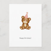 Happy Birthday Cute Bear Card Postkarte (Vorderseite)