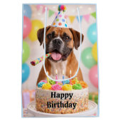 Happy Birthday Cute Boxer Dog  Mittlere Geschenktüte (Rückseite)