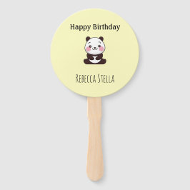 Happy birthday cute panda bear yellow fächer