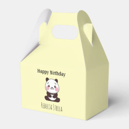 Happy birthday cute panda bear yellow geschenkschachtel