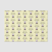 Happy birthday cute panda bear yellow seidenpapier (Vorderseite)