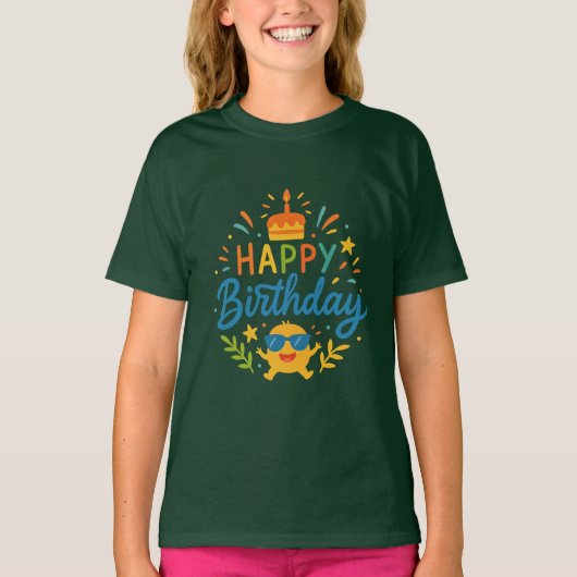 Happy Birthday Cute Sunshine Girls' Basic T-Shirt (Vorderseite)