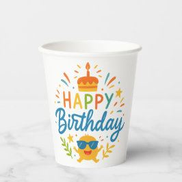 Happy Birthday | Cute Sunshine Party Paper Cup Pappbecher