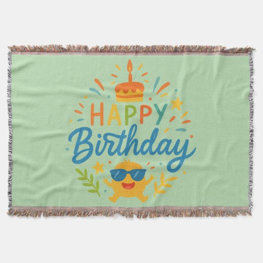 Happy Birthday | Cute Sunshine Throw Blanket Decke (Vorderseite)