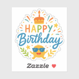 Happy Birthday | Cute Sunshine Vinyl Sticker Sheet