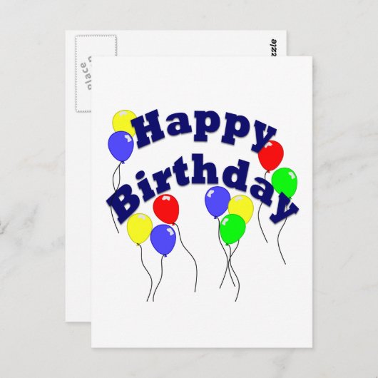 Happy Birthday - D2 Postkarte (Vorne/Hinten)