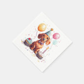 Happy Birthday Dachshund Dog  Serviette (Ecke)