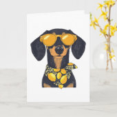 Happy Birthday Dackel Hund Sonnenbrille Lemons Karte (Gelbe Blume)