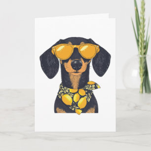Happy Birthday Dackel Hund Sonnenbrille Lemons Karte