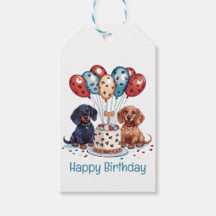 Happy Birthday Dackel Hunde Geschenkanhänger