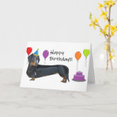 Happy Birthday Dackel Karte (Gelbe Blume)