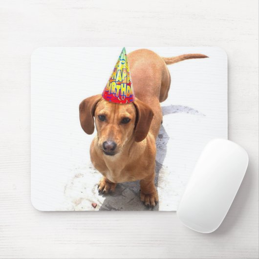 Happy Birthday Dackel Mousepad (Mit Mouse)