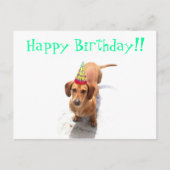 Happy Birthday Dackel Postcard Postkarte (Vorderseite)