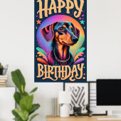 Happy Birthday Dackel Poster (Heimbüro)
