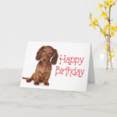 Happy Birthday Dackel Puppy Dog Card Karte (Gelbe Blume)