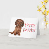 Happy Birthday Dackel Puppy Dog Card Karte (Gelbe Blume)