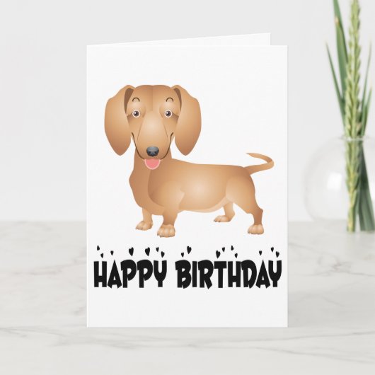 Happy Birthday Dackel Puppy Dog Note Card Karte (Vorderseite)