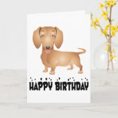 Happy Birthday Dackel Puppy Dog Note Card Karte (Gelbe Blume)