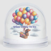 Happy Birthday Dackel Snow Globe Schneekugeln (Vorderseite)