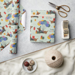 Happy Birthday Dackeln Geschenkpapier