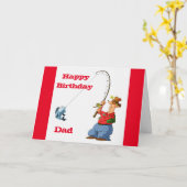 HAPPY BIRTHDAY *DAD* FAVORITE FISHERMAN Card Karte (Gelbe Blume)