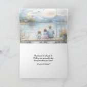 Happy Birthday Dad Fishing with Kids Watercolor Karte (Innenseite)