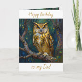 Happy Birthday Dad | Owl Themed  Karte (Vorderseite)