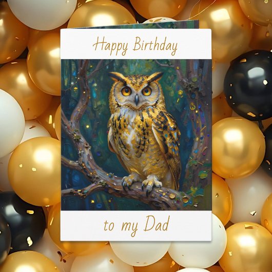 Happy Birthday Dad | Owl Themed  Karte