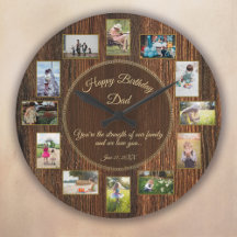 Happy Birthday Dad Rustic Wood Photo Template