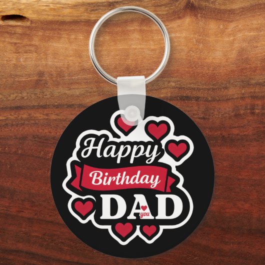 Happy birthday Dad Schlüsselanhänger (Rückseite)