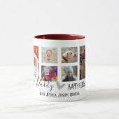 Happy Birthday Daddy 6 Foto Collage White Tasse (Zentrum)