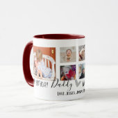 Happy Birthday Daddy 6 Foto Collage White Tasse (Vorderseite Links)
