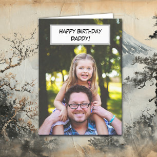Happy Birthday Daddy and Kids Foto Card Karte