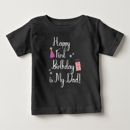 Happy Birthday Daddy Baby T - Shirt (Vorderseite)