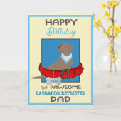 Happy Birthday Daddy Chocolate Labrador Retriever Karte (Gelbe Blume)