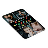 Happy Birthday Daddy Colorful 3 Foto Magnet (Rechte Seite)