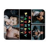 Happy Birthday Daddy Colorful 3 Foto Magnet (Horizontal)