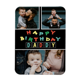 Happy Birthday Daddy Colorful 3 Foto Magnet