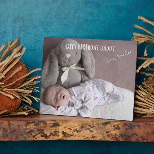 Happy Birthday Daddy Custom Baby Foto Fotoplatte (Seite)