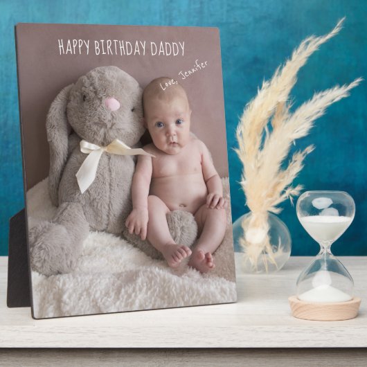 Happy Birthday Daddy Custom Baby Foto Fotoplatte (Seite)