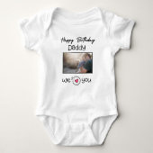 HAPPY BIRTHDAY DADDY CUSTOM TEXT UND FOTO BABY STRAMPLER (Vorderseite)