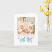 Happy Birthday Daddy Foto von Twins Karte (Gelbe Blume)