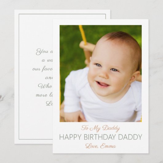 Happy Birthday Daddy From Baby (Vorne/Hinten)