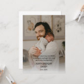Happy Birthday Daddy From Baby Karte (Vorderseite/Rückseite Beispiel)