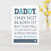Happy Birthday Daddy from Growing Baby Card Karte (Gelbe Blume)
